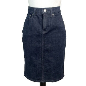 Liz Claiborne Skirt size 4 Denim Jean Straight Knee Casual Western Stretch